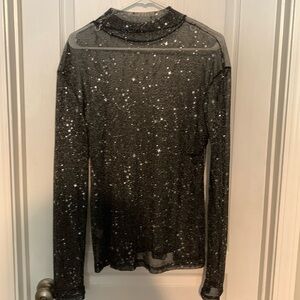 XXL - See-through star & glittery top